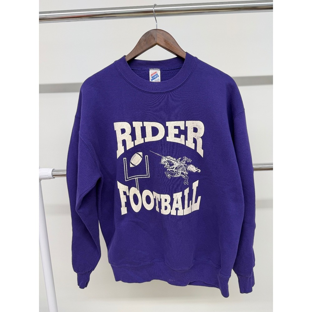 Vintage Jerzees Rider‎ Football Crewneck Sweatshirt Purple size Large